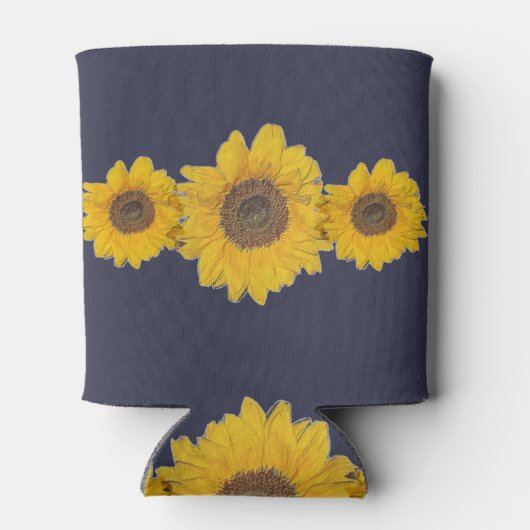 Zonnebloem trio voor bruiloften NO2 Blikjeskoeler (Achterkant)