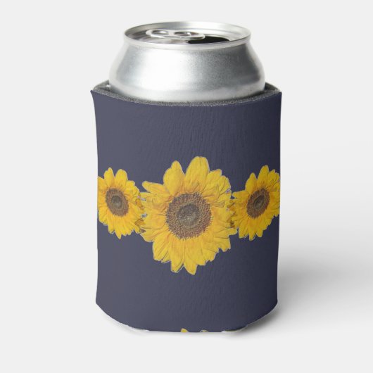 Zonnebloem trio voor bruiloften NO2 Blikjeskoeler (Blikje Achterkant)