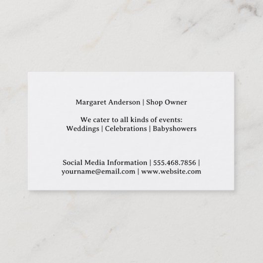 zonnebloem | Tropische bloemen Visitekaartje (Achterkant)