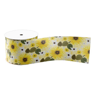 Zonnebloem Tropische Floral Grosgrain Lint