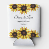 Zonnebloem Trouw Bruiloft Bloemen Blikjeskoeler (Achterkant)