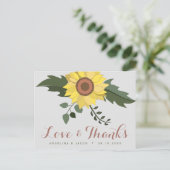 Zonnebloem Trouw Dank Je Briefkaart (Staand voorkant)