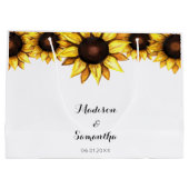 Zonnebloem Trouw Geel Wit   Groot Cadeauzakje (Achterkant)