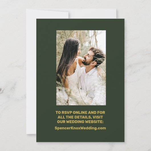 Zonnebloem Trouwbos Groen RSVP Kaart (Achterkant)
