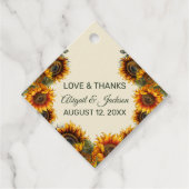 Zonnebloem Trouwbos Groene Bloemen Bedankjes Labels (Voorkant)