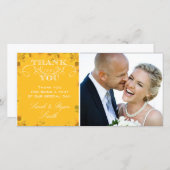 Zonnebloem trouwfoto Dank u kaarten (Voorkant / Achterkant)