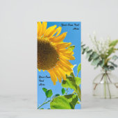 Zonnebloem trouwkaart  (Staand voorkant)