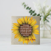 Zonnebloem Trouwkaart Bedankbriefkaart Kaart (Staand voorkant)