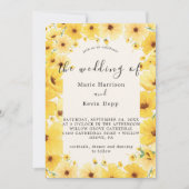 Zonnebloem trouwkaart bedankkaart (Voorkant)