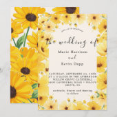 Zonnebloem trouwkaart bedankkaart (Voorkant / Achterkant)