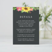 Zonnebloem-trouwkaart Informatiekaartje (Staand voorkant)