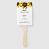 Zonnebloem Trouwprogramma Witte Gele Bloemisterij  Handwaaier (Voorkant)