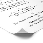 Zonnebloem Tuin Bruiloft Stoelen Plattegrond Bord Poster (Hoek)