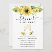 Zonnebloem Tuin Brunch en Bubbly Vrijgezellenfeest Kaart (Voorkant)