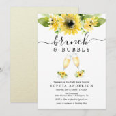 Zonnebloem Tuin Brunch en Bubbly Vrijgezellenfeest Kaart (Voorkant / Achterkant)