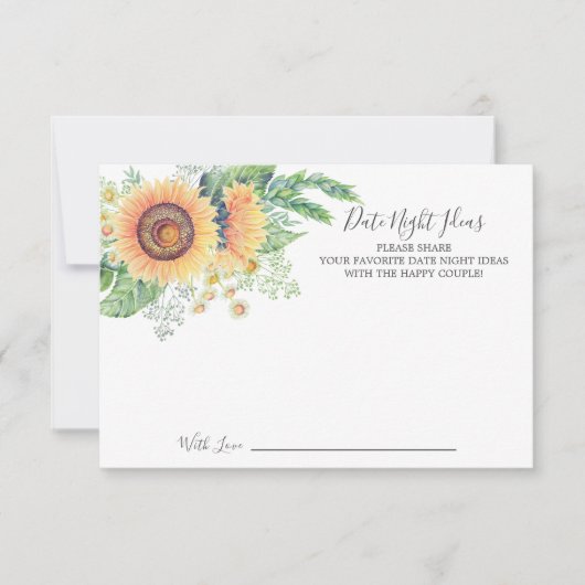 Zonnebloem Tuin Datum Nacht Ideeën Kaart (Voorkant)