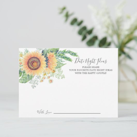Zonnebloem Tuin Datum Nacht Ideeën Kaart (Staand voorkant)