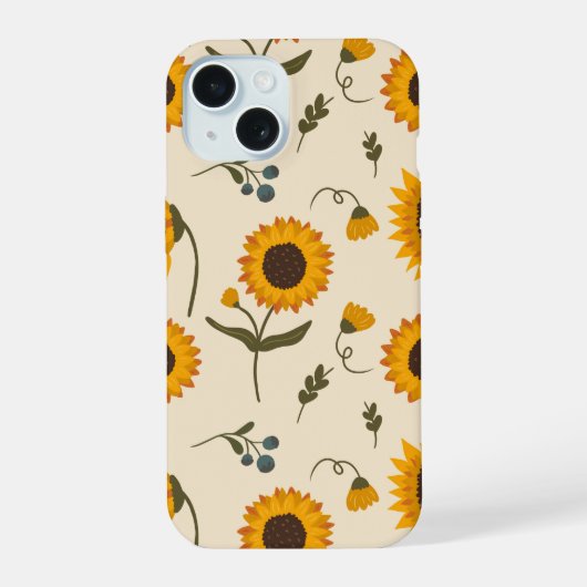 Zonnebloem Tuin Hoesje iPhone 15 Case (Achterkant)