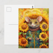 Zonnebloem Tuin Muis 1 van 17 Briefkaart (Voorkant / Achterkant)
