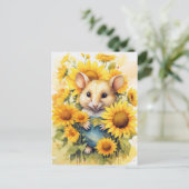 Zonnebloem Tuin Muis 7 van 17 Briefkaart (Staand voorkant)