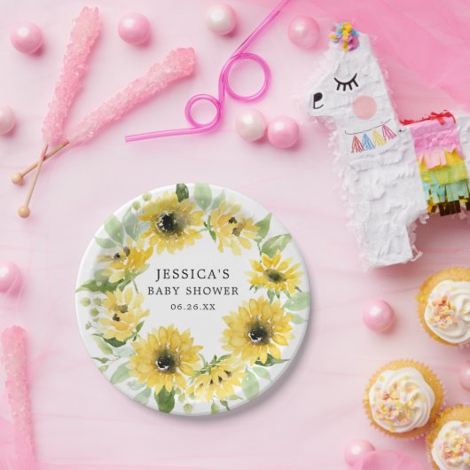 Zonnebloem Tuin Papieren Borden Papieren Bordje (Feest)