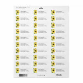 Zonnebloem Tuin Retouradreslabel Etiket (Full Sheet)