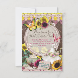 Zonnebloem Tuin Thee Party uitnodiging