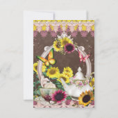 Zonnebloem Tuin Thee Party uitnodiging (Achterkant)