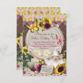 Zonnebloem Tuin Thee Party uitnodiging (Voorkant / Achterkant)