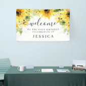 Zonnebloem Tuin Vinyl Verjaardag Welkom Banner (Beurs)