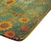  Zonnebloem Tuin Vlinders Art Nouveau Snijplank (Hoek)