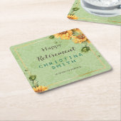 Zonnebloem Tuin Waterverf Pensioen Kartonnen Onderzetters (Schuin)