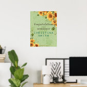 Zonnebloem Tuin Waterverf Pensioen Poster (Thuiskantoor)