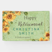 Zonnebloem  Tuin Waterverf Pensioen Spandoek (Horizontaal)