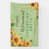 Zonnebloem  Tuin Waterverf Pensioen Spandoek (Verticaal)