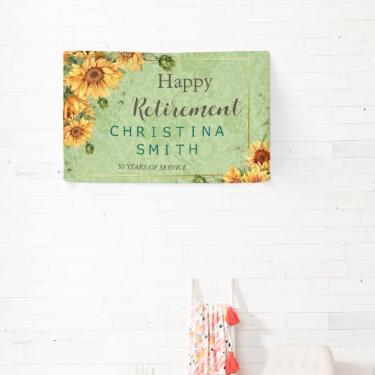 Zonnebloem  Tuin Waterverf Pensioen Spandoek (Insitu)