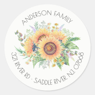 Zonnebloem Tuinadres Etiket Sticker