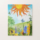 Zonnebloem Tuinlandschap Litha Solstice Legpuzzel (Verticaal)