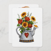 Zonnebloem Tuinuitnodiging / Blanco Kaart (Voorkant / Achterkant)