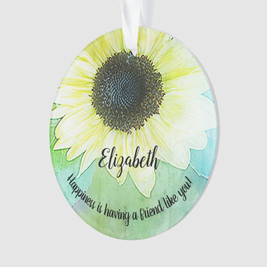 Zonnebloem Tuinvriendschap Monogram Inspiratie Ornament (voorkant)