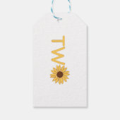 Zonnebloem tweede verjaardag cadeaulabel (Achterkant)