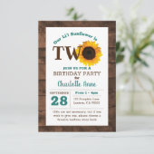 Zonnebloem tweede verjaardag kaart (Staand voorkant)