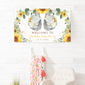 Zonnebloem Twin Elephant Babies Showachtergrond Spandoek (Insitu)