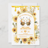 Zonnebloem Twins Verjaardag Kaart (Voorkant)