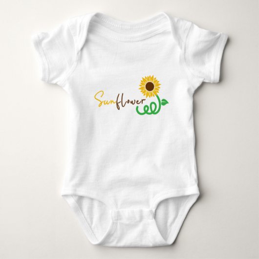 Zonnebloem Typografie Floral Art Romper (Voorkant)