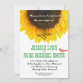 Zonnebloem Typografie Modern Wedding Kaart (Voorkant)
