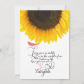 Zonnebloem Typografie Modern Wedding Kaart (Achterkant)