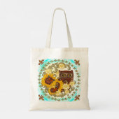 Zonnebloem Uil   Tote Bag (Achterkant)