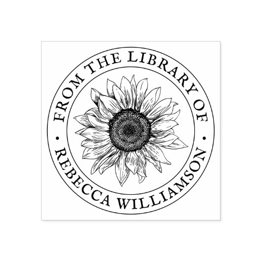 Zonnebloem uit de bibliotheek van aangepaste naam  rubberstempel (Afrduk)
