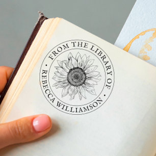 Zonnebloem uit de bibliotheek van aangepaste naam   zelfinktende stempel